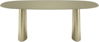MondoViro Mesa fija verde de cristal opaco de 220 x 110 cm y 76 cm de alto