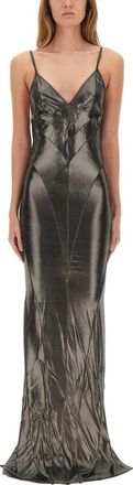 Rick Owens Metallic Long Dress-Donna