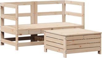 vidaXL Juego De Sof&aacute;s De Jard&iacute;n 3 Piezas Madera Maciza De Pino Vidaxl