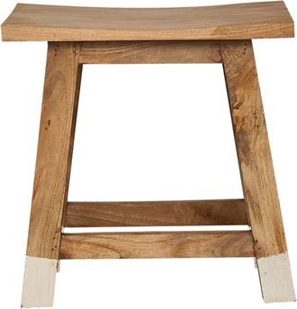 Vintahome Taburete bajo rústico madera de mango