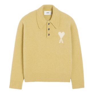 Ami Round-neck Knitwear, female, Green, M, De Coeur Polo