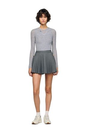 Sandro Wool layered effect sweater in Grey at Nordstrom, Size X-Small