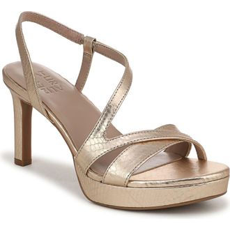 Naturalizer Abby Platform Slingback Sandal in Champagne Faux Leather at Nordstrom Rack, Size 7.5