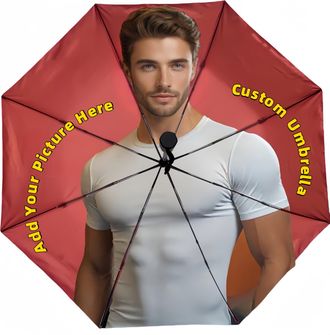 Generic Personalized Compact Travel Umbrella, Custom Text/Logo/Image, Fashionable, Portable Windproof Folding Umbrella for Rain & Sun, Ideal for Company Adver