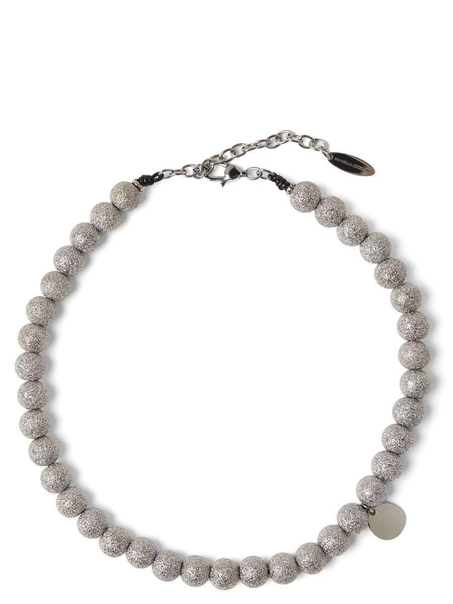 ネックレス・ペンダント BRUNELLO CUCINELLI GREY L NECKLACE Brunello Cucinelli - Gray Stones & Silver Monili Waterfall
