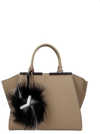 Fendi Mens Black Leather Keychain Accessory