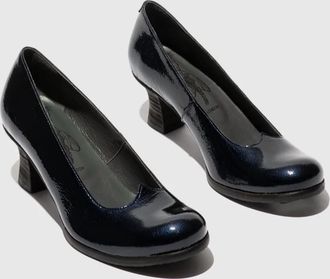 FLY London Womens Slip-On Heels In Navy