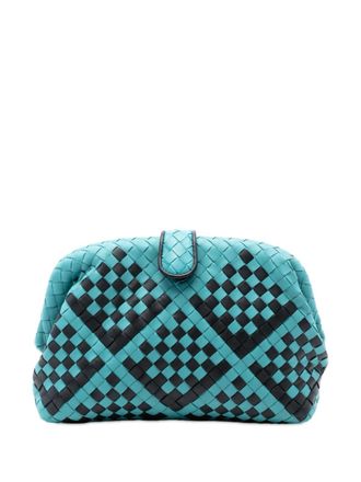 Bottega Veneta 2012-2025 Bicolor Nappa Intrecciato The Lauren 1980 clutch bag - women - Nappa Leather - One Size - Blue