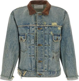 Paly Hollywood Blue Cotton Denim Mens Jacket