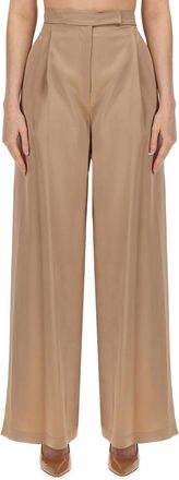Max Mara Womens Pants Fiesta Piano - Tan Silk - Size EU 42 (Womens)