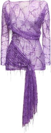 CHRISTOPHER ESBER Enceased Beaded Ivy Lace dress - women - Nylon/Polyester - 12 - Green