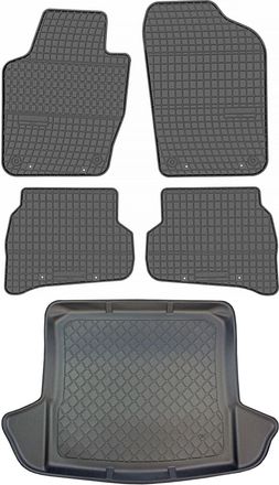 OEM Seat Ibiza Iv St (6j) Kombi De 02.2010 A 07.2016 Set - Alfombrillas De Goma Para Coche + Alfombrilla Para Maletero