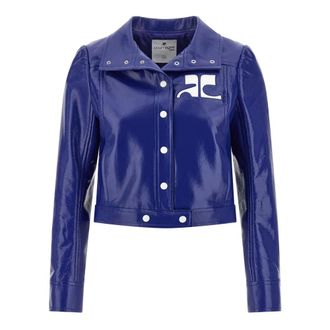Courr&egrave;ges Light Jackets, female, Blue, Size: S Reedition Vinyl Jacket