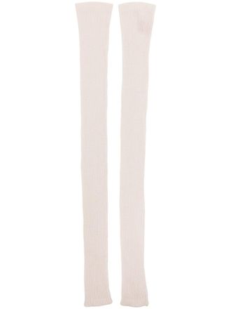 Cashmere in Love Lottie geribbelde beenwarmers - Wit