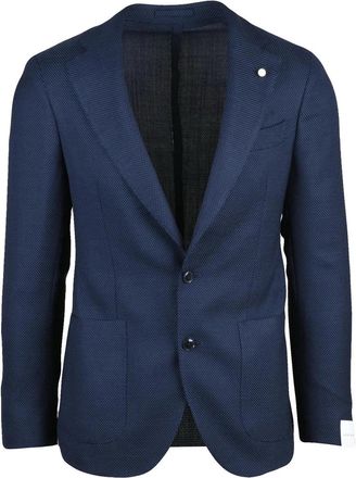 Lubiam Rounded Midnight Blue Wool Jacket with Minimalist Design