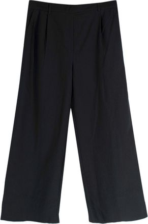 Matteau Black Cropped Wide Leg Linen Trousers Size M