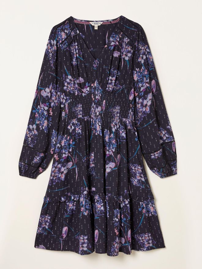 fitted lace wedding dress Fat Face Delphine Abstract Purple Midi Dress Size 14 BNWT – Shop for Shelter