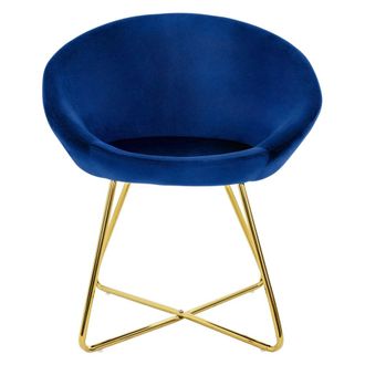 ML Design Silla de terciopelo, azul