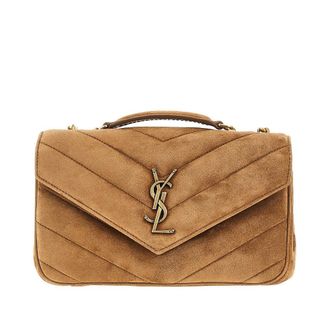 Saint Laurent Quilted suede leather small Loulou bag Woman One Size