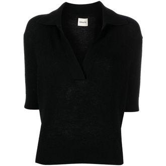 Khaite Jo Shortsleeved Cashmere Polo Top