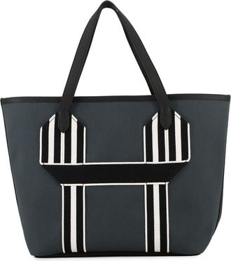 Herm&egrave;s Black Taurillon Clemence Leather Tote Bag (Pre-Owned)