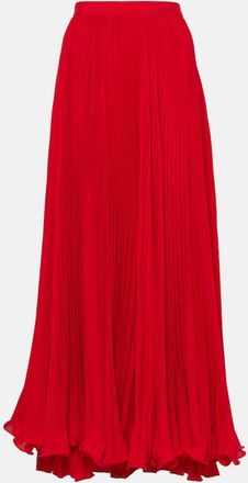 Balmain Pleated crepe maxi skirt