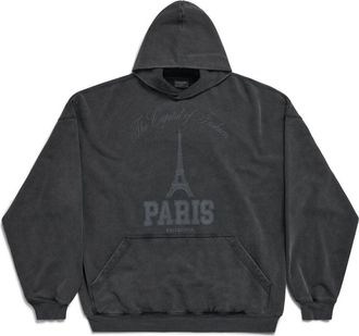 Balenciaga The Capital Of Fashion Hoodie Large Fit Black Faded 803265TRVN41048