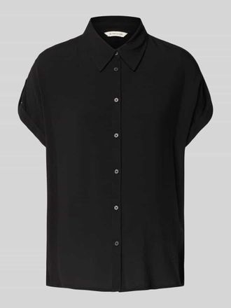 Tom Tailor Relaxed Fit Hemdbluse aus reiner Viskose in Black, Gr&ouml;&szlig;e 38