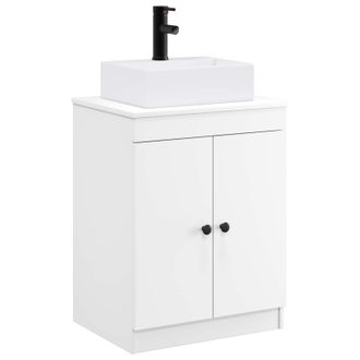 vidaXL Juego De Muebles De Ba&ntilde;o Blanco Madera De Ingenier&iacute;a Vidaxl