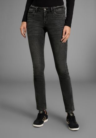 Arizona Comfort-fit-Jeans ARIZONA mit Keileins&auml;tzen, Damen, Gr. 34, N-Gr, grau (grau used), Obermaterial: 76% Baumwolle, 16% Polyester, 7% Viskose, 1% Elastha