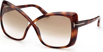 Tom Ford FT0943 JASMIN 53F Womens Sunglasses Tortoiseshell Size 63