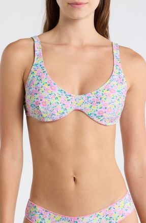 Rip Curl Party Wave Multi Fit Underwire Bikini Top in Pink at Nordstrom, Size Xx-Small