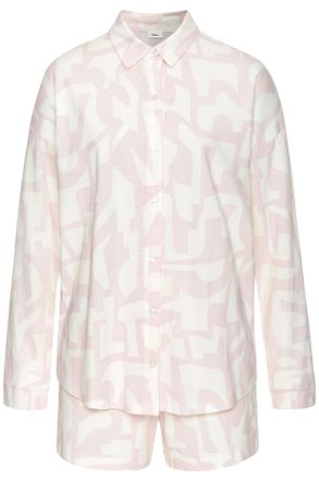 s.Oliver Shorty S.OLIVER, Damen, Gr. 32/34, rosa (rosa, wei&szlig; gemustert), Single Jersey, Obermaterial: 50% Baumwolle, 50% Viskose, l&auml;ssig geschnitten kurz, V-Au