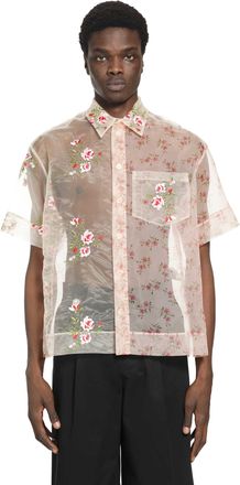 Simone Rocha Sheer Patchwork Boxy Shirt
