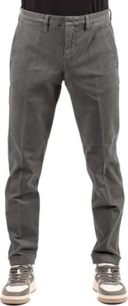 Fay Slim Gabardine Broeken - Heren - Slim Fit Broeken - Grijs - W34 - Katoen - Broeken