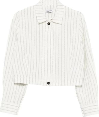 Low Classic Stripe Pinched Shirt Jacket - Dames - Overhemden - Wit - S - Katoen - Overhemden