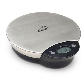 Lacor Bascula De Cocina 5 Kg Peso De Cocina Digital Bascula De Cocina De Acero Peso Alimentos 15,5x12 Cm Base Antideslizante
