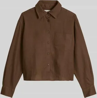 Marc O'Polo Relaxed Fit Hemdbluse aus reinem Leinen in Mittelbraun, Gr&ouml;&szlig;e 46