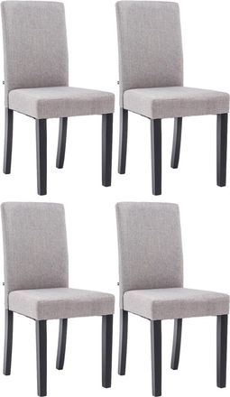Clp Clp - Juego De 4 Sillas De Comedor Ina De Tela Gris Claro Negro