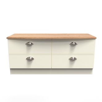 Welcome Furniture Westminster Ready Assembled 4 Drawer Bed Box in Cream Ash & Riviera Oak - Welcome Furniture | TJ Hughes