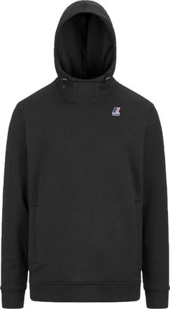 K-Way Zwarte hoodie met patch-logo - Heren - Hoodies - Zwart - 2XL - Katoen - Hoodies & sweatvesten