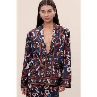 Rebecca Taylor Selah Jacket in Navy Combo at Nordstrom, Size Medium