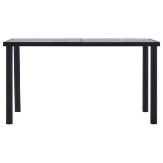 Berkfield Home Dining Table Black & Concrete Grey 140x70x75 cm MDF | Size: 140 x 70 x 75 cm
