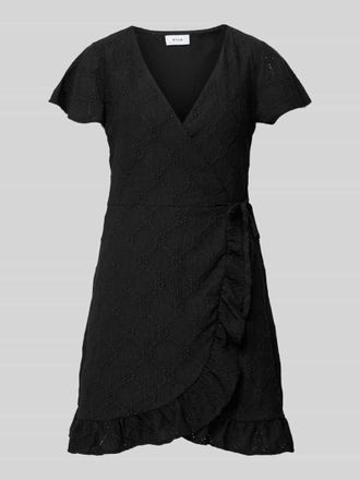 Vila Minikleid mit Strukturmuster Modell DELEA in Black, Gr&ouml;&szlig;e XS