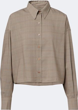 Frankie Shop Arlen plaid wool-blend shirt