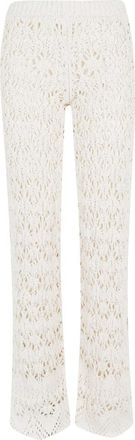 Alanui Lagoon Romance Pants - Dames - Wijde Broeken - Wit - XS - Katoen - Broeken