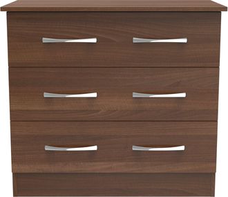 Welcome Furniture Alton Ready Assembled 3 Drawer Chest in Noche Walnut - Welcome Furniture | TJ Hughes