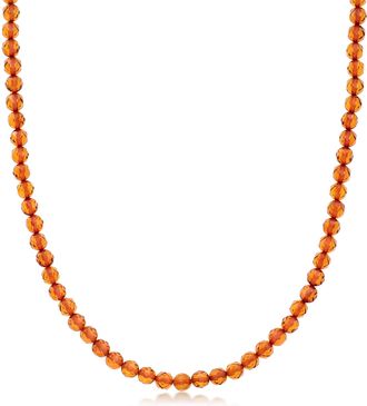 Ross-Simons Amber Bead Necklace With 18kt Gold Over Sterling