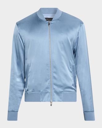 Monfrere Men & apos;s Maverick Stretch Satin Bomber Jacket
