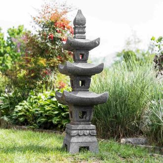 Wanda Collection Linterna Japonesa Pagoda De Piedra De Lava 1,10 M